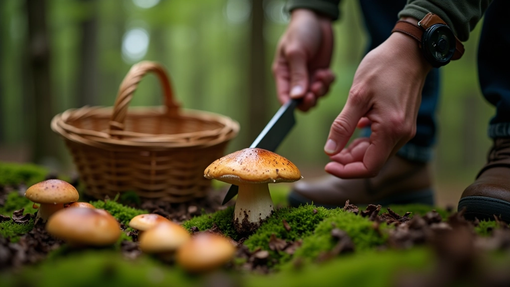 Teisingas grybų rinkimas – naudojimas peilio ir žirnos krepšio